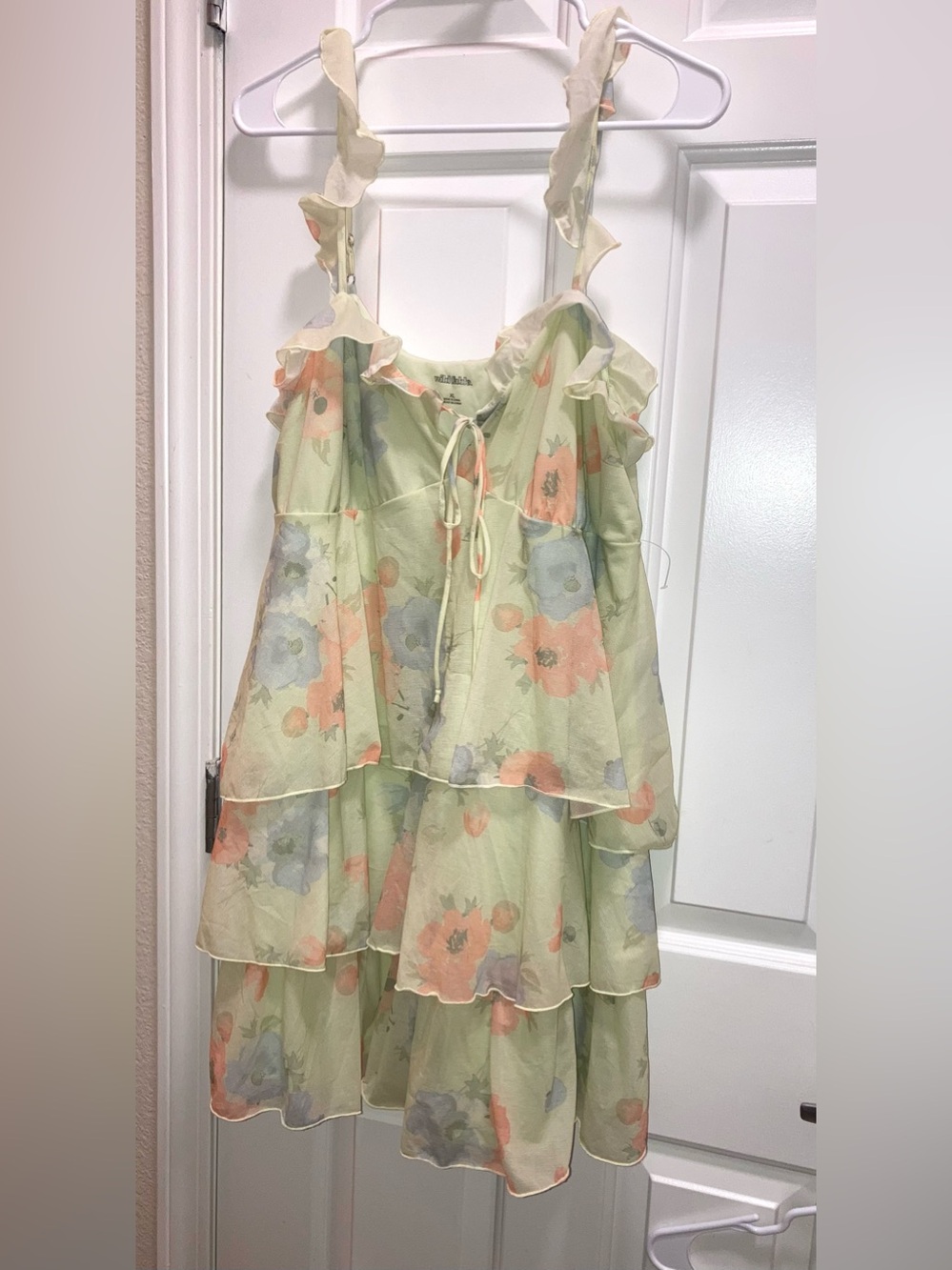 Wild Fable Floral Tiered Ruffle Dress Spaghetti straps Size XL